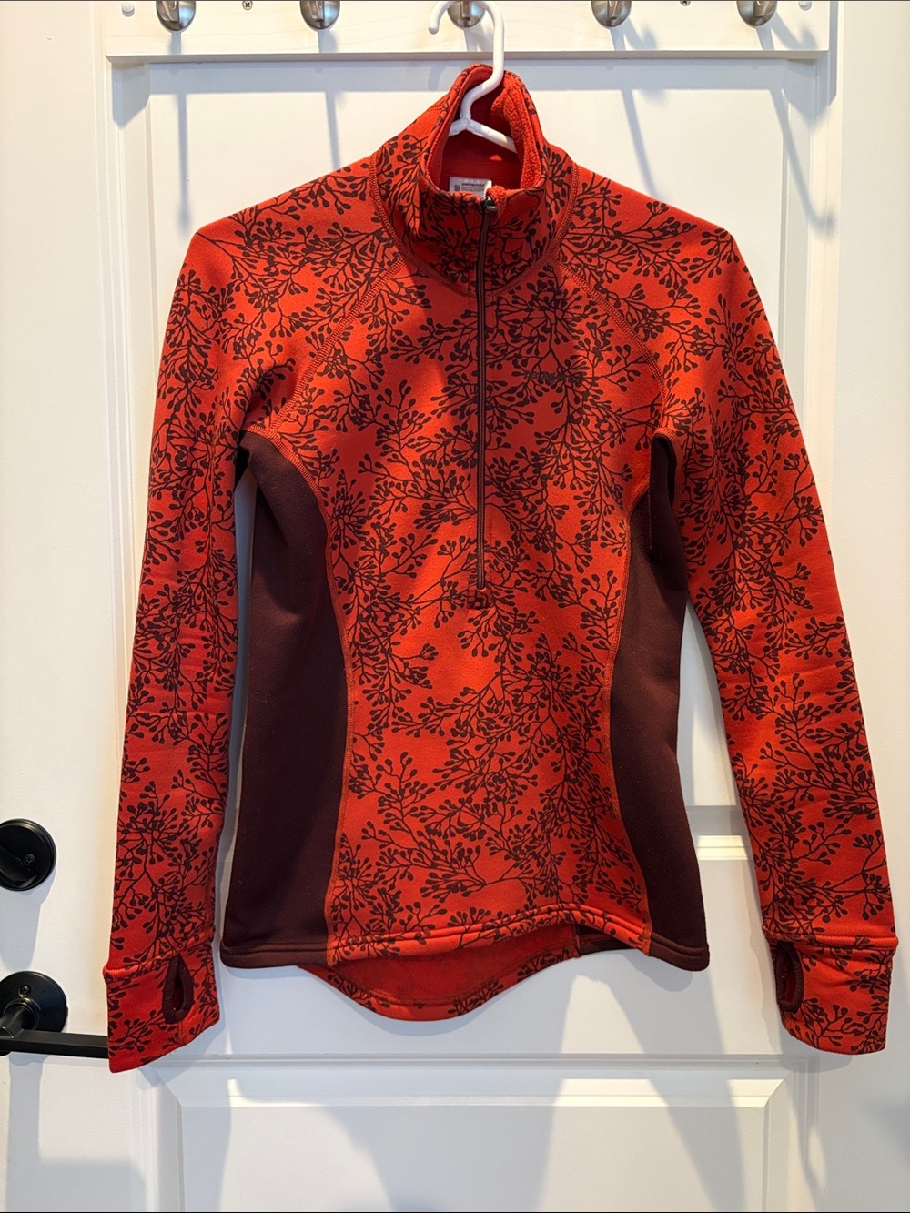 Patagonia Red Floral Half-Zip Pullover